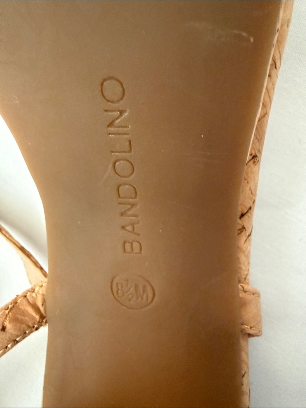 Bandolino Cork Upper Strappy Ankle Strap Open Toe Block Heel Sandals 8.5M - Picture 9 of 10